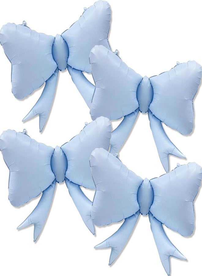 Tagberoy 4 Pcs Large Bow Balloons, Blue Bow Balloon Coquette Balloons for Blue Bow Party Decorations Coquette Birthday Decorations - Image 1
